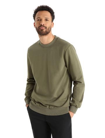 Icebreaker Merino Central II Long Sleeve Sweatshirt Miesten Huppari Oliivinvihreä | FI 1276FDNM